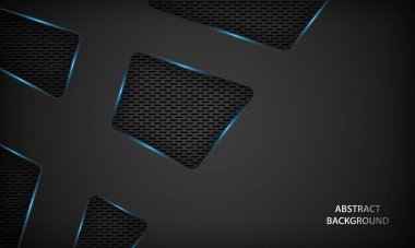 Soyut metalik mavi arka plan. Modern teknoloji tasarım şablon arka planı.