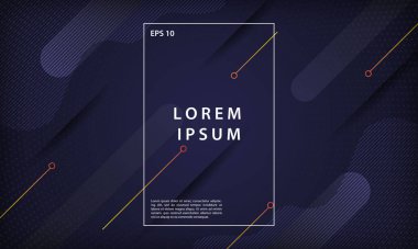 Koyu renkli, minimum geometrik arkaplan. Dinamik şekiller kompozisyonu. Modern vektör tasarım şablonu.