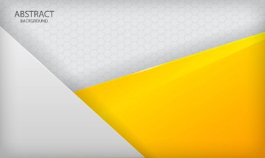 Sarı, beyaz örtüşen arka plan. Modern vektör şablonu.