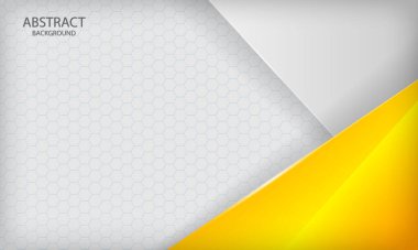 Sarı, beyaz örtüşen arka plan. Modern vektör şablonu.