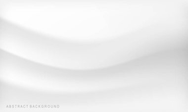 Minimum pürüzsüz dalgalar zarif beyaz ipek ya da saten kumaş dokusu arka plan. Modern lüks arka plan tasarımı. Vektör illüstrasyonu.