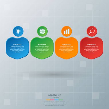 Bilgi elementleri. İş konsepti zaman çizelgesi. Modern bilgi şablonu. İş akışı düzeni, diyagram, pankart, web tasarımı, sunum için kullanılabilir. Vektör illüstrasyonu.