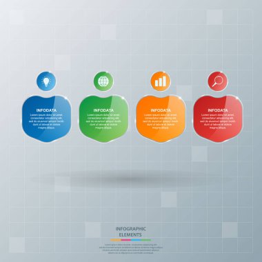 Bilgi elementleri. İş konsepti zaman çizelgesi. Modern bilgi şablonu. İş akışı düzeni, diyagram, pankart, web tasarımı, sunum için kullanılabilir. Vektör illüstrasyonu.