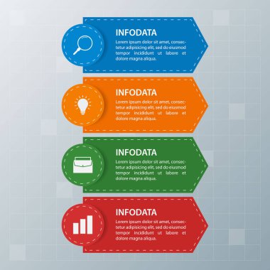 Bilgi elementleri. İş konsepti zaman çizelgesi. Modern bilgi şablonu. İş akışı düzeni, diyagram, pankart, web tasarımı, sunum için kullanılabilir. Vektör illüstrasyonu.