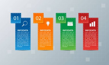 Bilgi elementleri. İş konsepti zaman çizelgesi. Modern bilgi şablonu. İş akışı düzeni, diyagram, pankart, web tasarımı, sunum için kullanılabilir. Vektör illüstrasyonu.