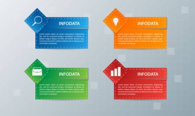 Bilgi elementleri. İş konsepti zaman çizelgesi. Modern bilgi şablonu. İş akışı düzeni, diyagram, pankart, web tasarımı, sunum için kullanılabilir. Vektör illüstrasyonu.