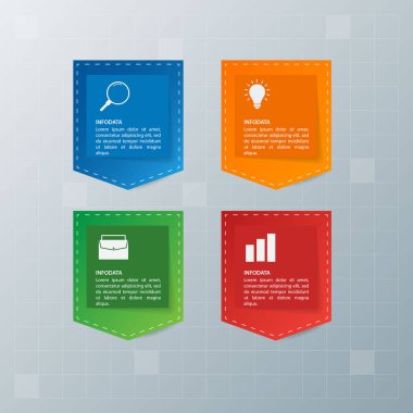 Bilgi elementleri. İş konsepti zaman çizelgesi. Modern bilgi şablonu. İş akışı düzeni, diyagram, pankart, web tasarımı, sunum için kullanılabilir. Vektör illüstrasyonu.