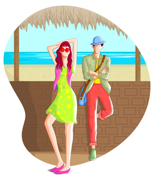 Fashionable urban couple