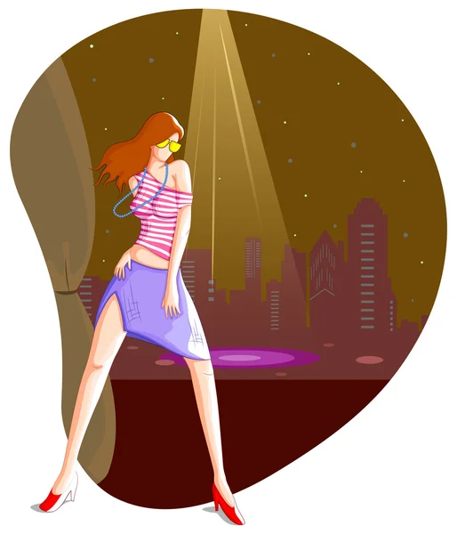 Fashionable urban girl — Stock Vector