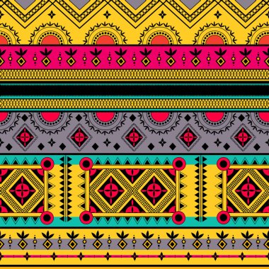 Colorful Indian tribal seamless pattern clipart