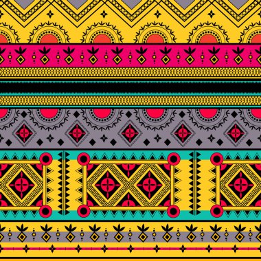 Colorful Indian tribal seamless pattern clipart