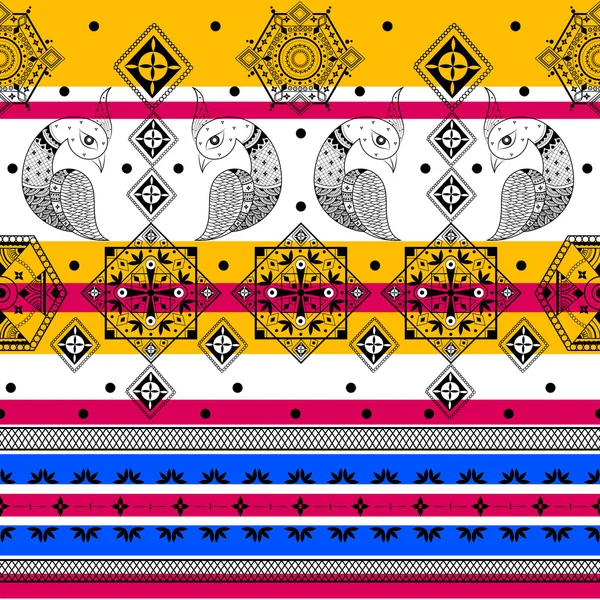 Modelul tribal indian colorat fără sudură — Vector de stoc