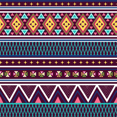 Renkli kabile geometrik Aztek seamless modeli
