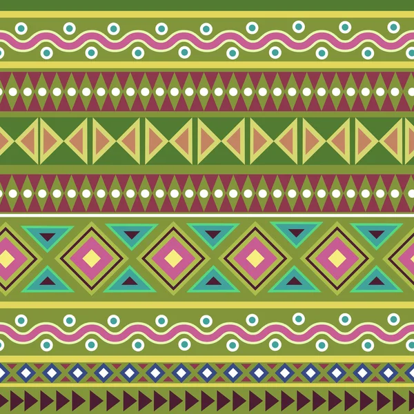 Patrón inconsútil azteca geométrica tribal colorido — Vector de stock