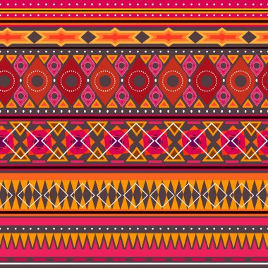 Renkli kabile geometrik Aztek seamless modeli