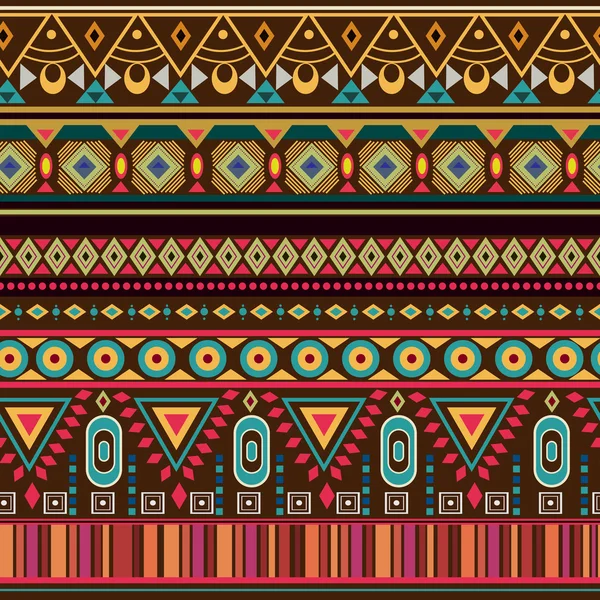 Farbenfrohe geometrische aztekische Stammesmuster — Stockvektor