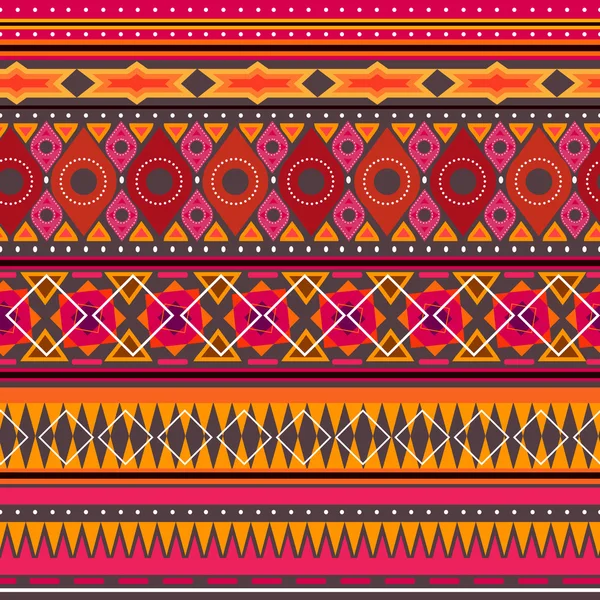 다채로운 부족 기하학적 아즈텍 원활한 패턴 — 스톡 벡터