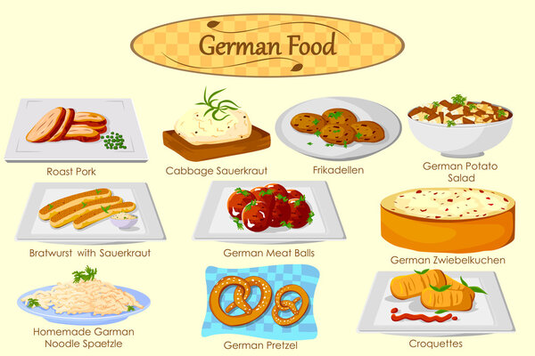 Collection of delicious German food