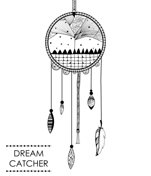 Dream Catcher in Tribal boho style background — Stock Vector