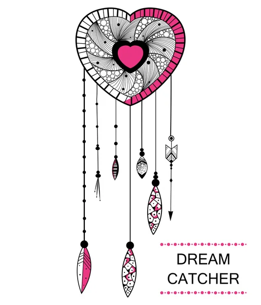 Dream Catcher in törzsi boho stílus háttér — Stock Vector