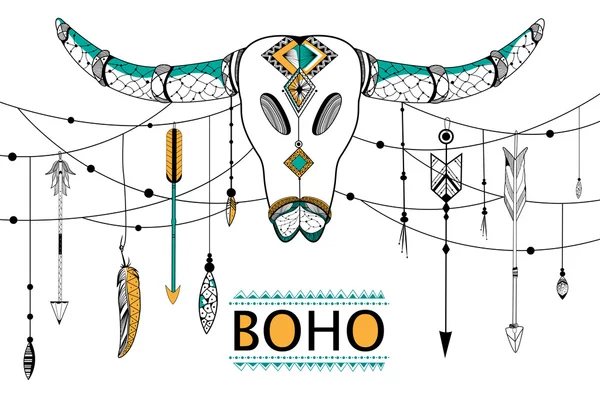 Tribal boho estilo fundo — Vetor de Stock