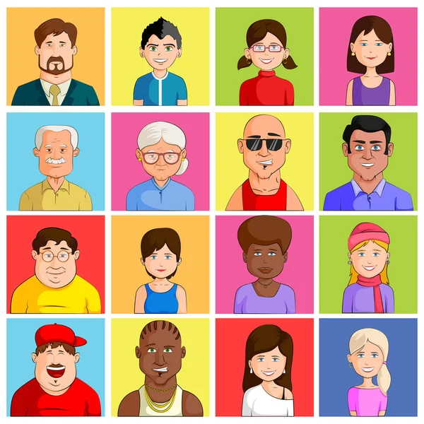 Icône Avatar pour différents groupes d'âge — Image vectorielle