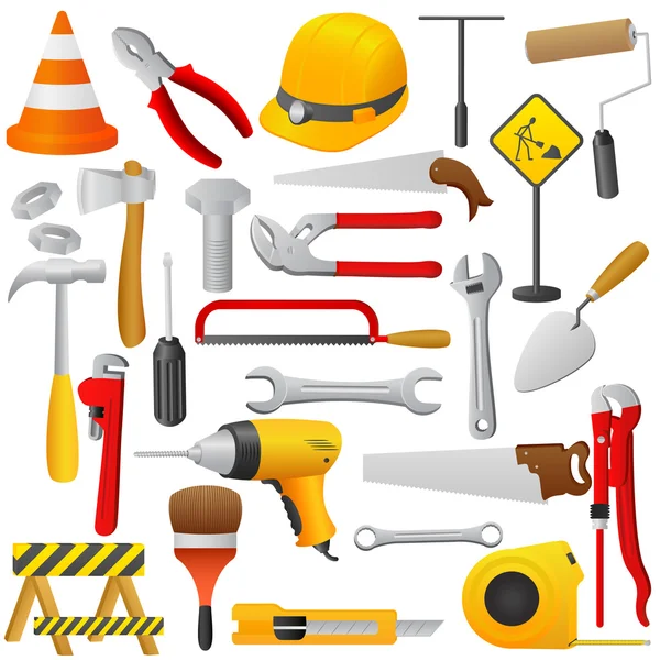 Set of various tools and instrunment — Stock Vector