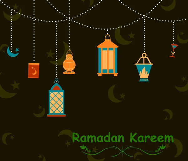 Ramdan Kareem saludos fondo — Archivo Imágenes Vectoriales