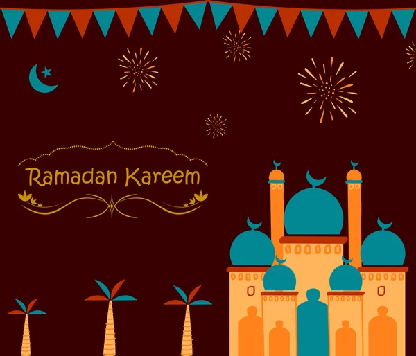 Ramdan Kareem saludos fondo — Archivo Imágenes Vectoriales