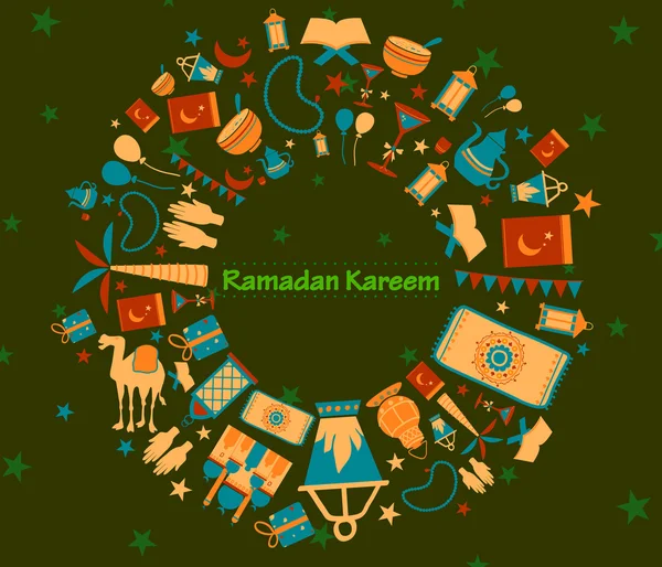 Ramdan Kareem cumprimentos fundo — Vetor de Stock