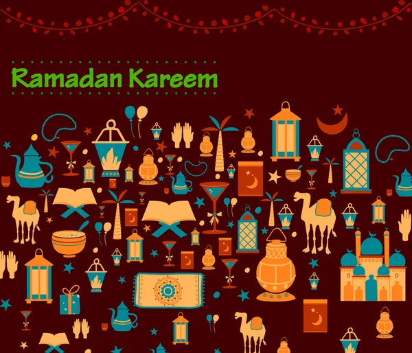 Ramdan Kareem hälsningar bakgrund — Stock vektor