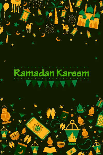 Ramdan Kareem saludos fondo — Archivo Imágenes Vectoriales