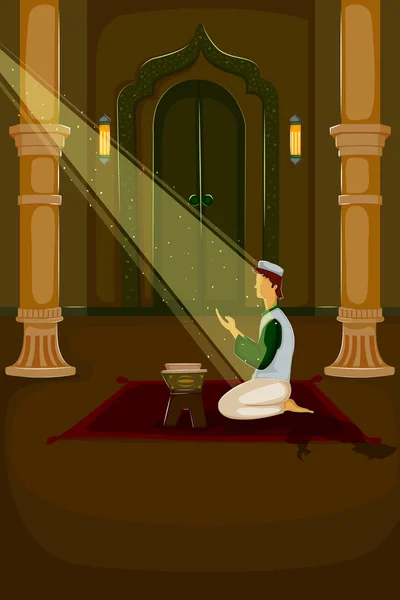 Müslüman sunan namaaz bayram üzerinde — Stockvector