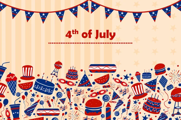 Background for 4th of July Independence Day  America — Stock Vector