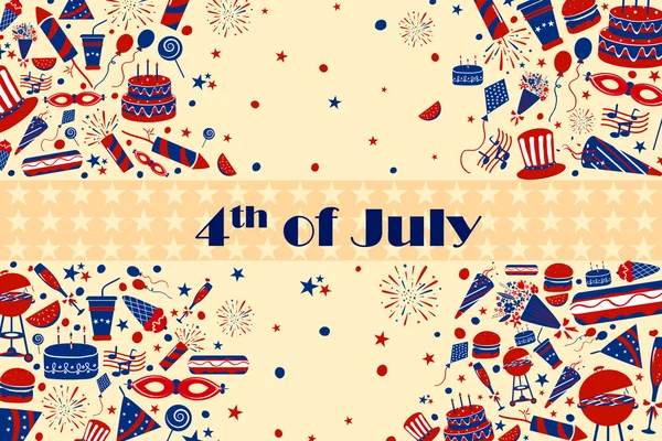 Contesto per il 4 luglio Independence Day America — Vettoriale Stock