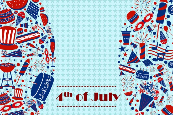 Contesto per il 4 luglio Independence Day America — Vettoriale Stock