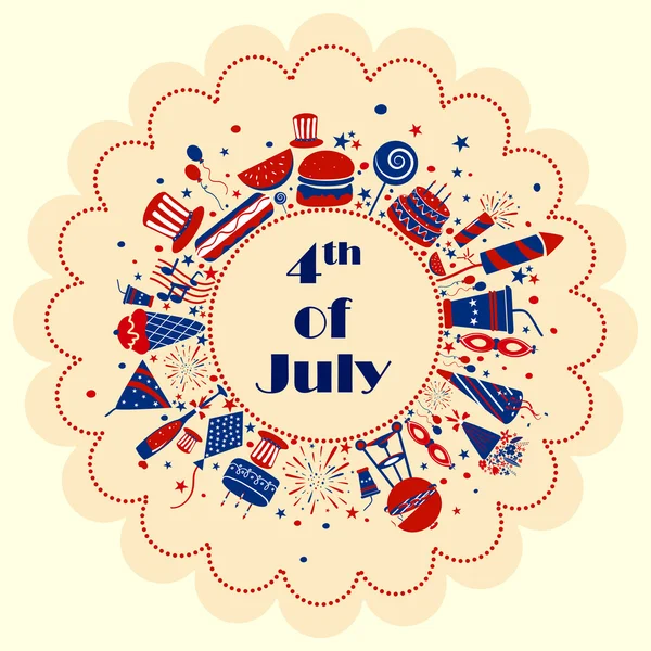 Background for 4th of July Independence Day  America — Stock Vector