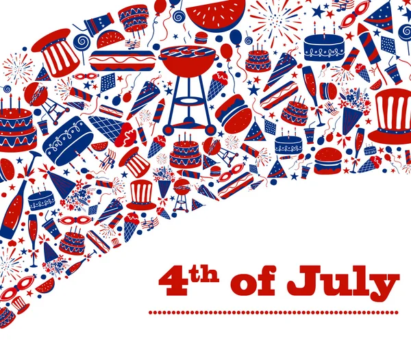 7 月の独立記念日アメリカの第四の背景 — ストックベクタ
