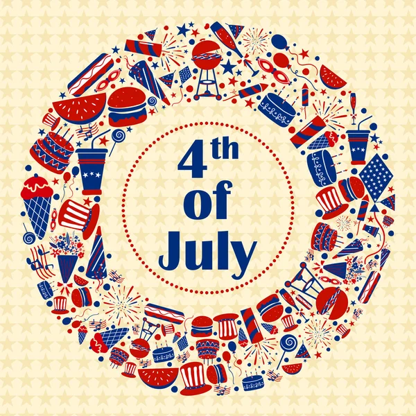 Background for 4th of July Independence Day  America — Stock Vector