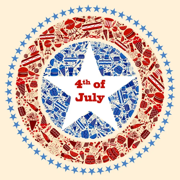 Contesto per il 4 luglio Independence Day America — Vettoriale Stock