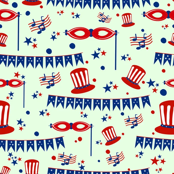7 월 4 일에 대 한 완벽 한 패턴 배경 독립 기념일 미국 — 스톡 벡터