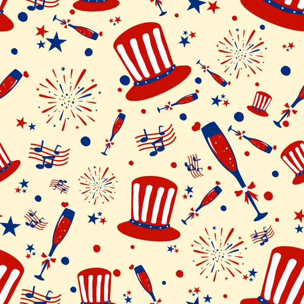 Бесшовный фон для празднования Дня независимости США 4 июля — стоковый вектор