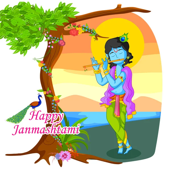 Fondo de Krishna janmashtami — Vector de stock
