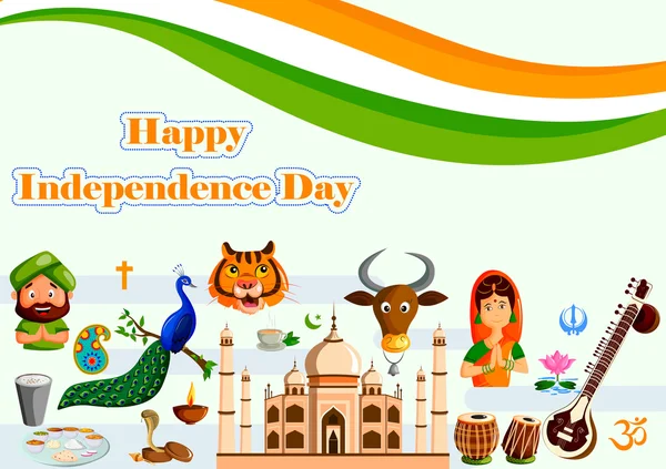 Happy Independence Day of India — Stock Vector