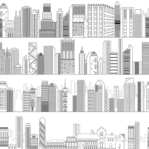 Modèle de construction de gratte-ciel sans couture — Image vectorielle