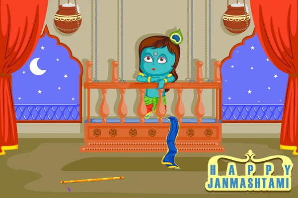 Fondo de Krishna janmashtami — Archivo Imágenes Vectoriales