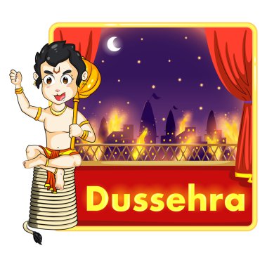 Lord Hanuman Lanka yanan ateşe kuyruğunu ile