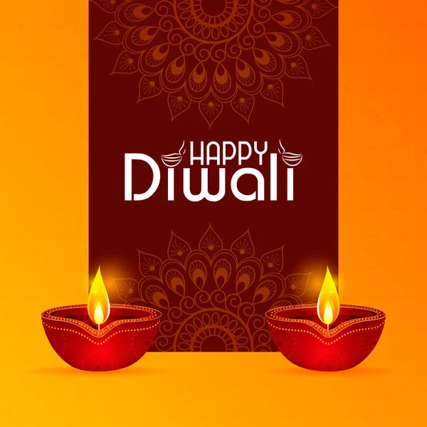 Feliz Diwali decorado diya lámpara en el festival de la luz de la India saludo fondo Vectores De Stock Sin Royalties Gratis
