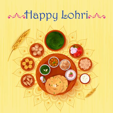 Festival Hindistan ürün toplama Lohri Punjabi dini bayram arka plan mutlu