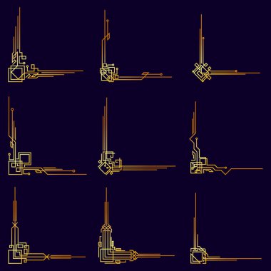 Altın antika Victoria dönemi sanat dekoratif dekoratif dekoratif bölücü tasarım çerçeveleri düğün davetiyesi için zarif afiş yaratıcı şablon tasarımı